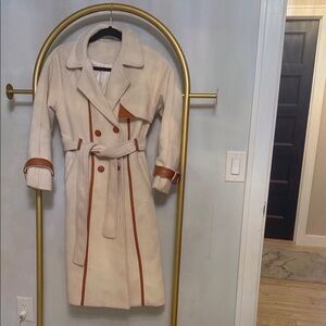 Elegant Cream and Tan Women's Coat